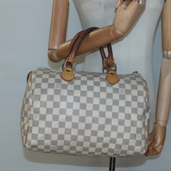 LOUIS VUITTON Damier Azur Speedy 30 Hand Bag N41533 LV Auth 134636 - Picture 14 of 16